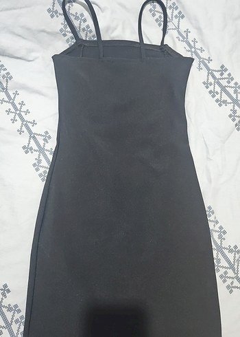 Siyah Askılı Mini Elbise - Görsel 3