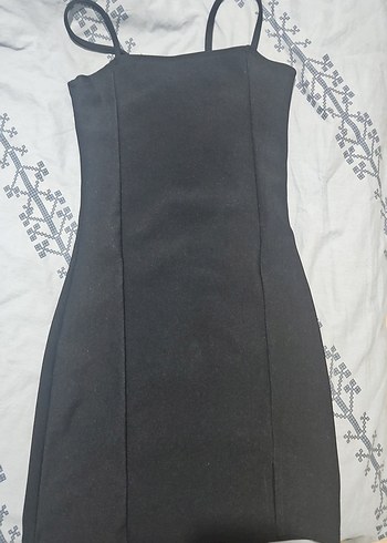 Siyah Askılı Mini Elbise - Görsel 2
