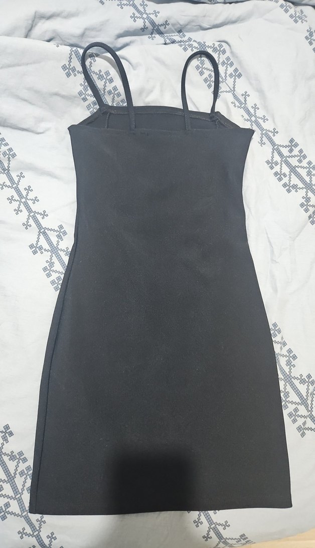 Siyah Askılı Mini Elbise - Görsel 3