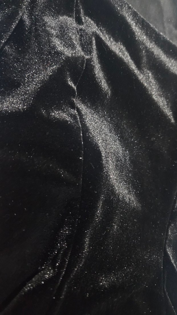 Siyah Kare Yaka Yırtmaçlı Simli Gotik Mini Elbise - Görsel 4