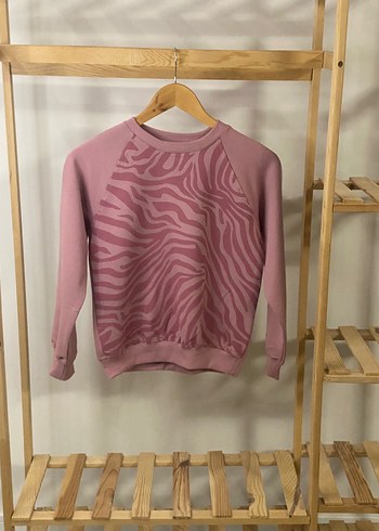 LC Waikiki Kız Çocuk Pembe Zebra Desenli Sweatshirt