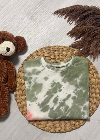 Pamuklu Pastel Bağlama Desenli Çocuk Sweatshirt