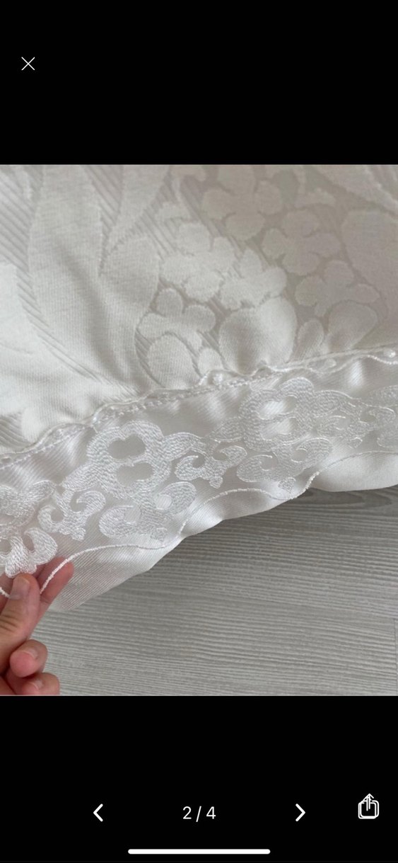 Beyaz Çiçek Desenli Yatak Örtüsü - Görsel 3