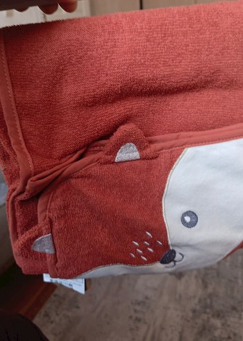 Kahverengi Erkek Çocuk Nakışlı Bornoz ve Havlu - Görsel 3