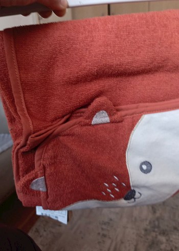 Kahverengi Erkek Çocuk Nakışlı Bornoz ve Havlu - Görsel 2