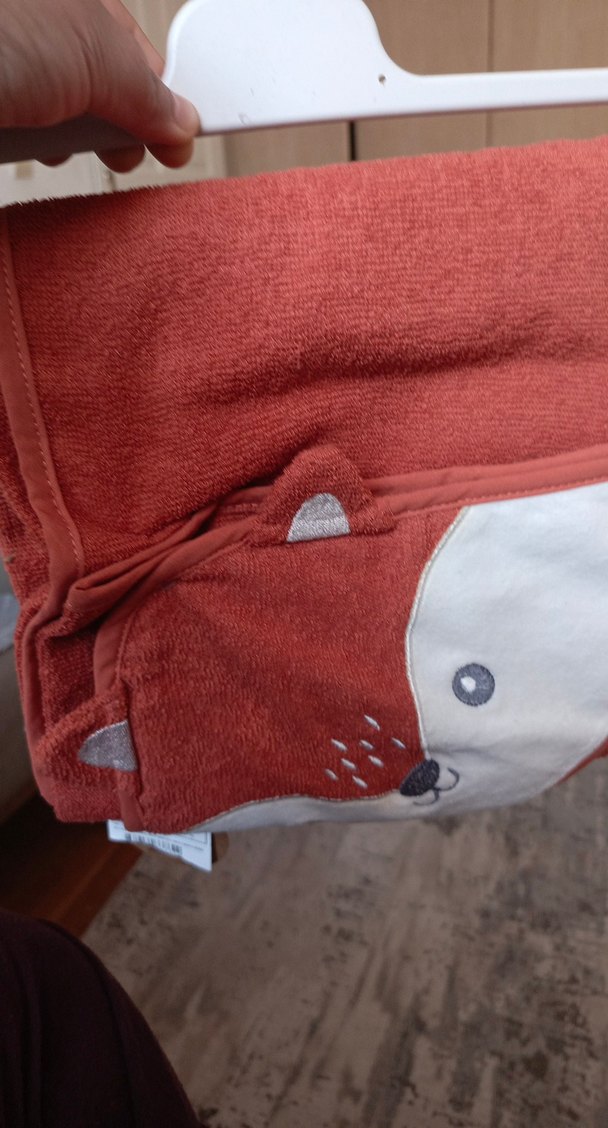 Kahverengi Erkek Çocuk Nakışlı Bornoz ve Havlu - Görsel 3