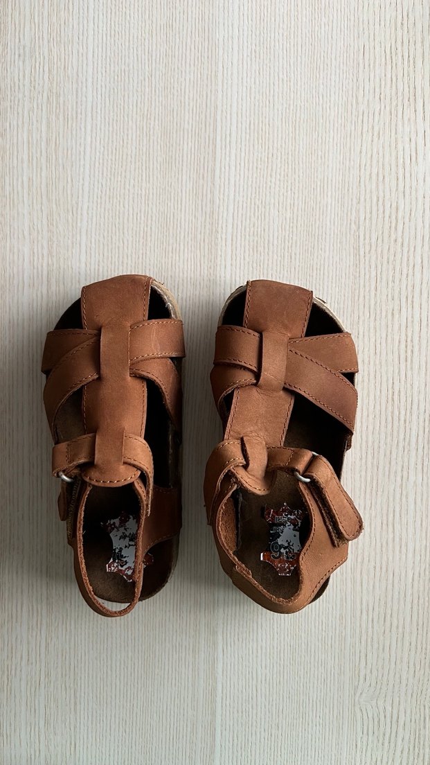Deri Kahverengi Tokalı Erkek Çocuk Sandalet - Görsel 3