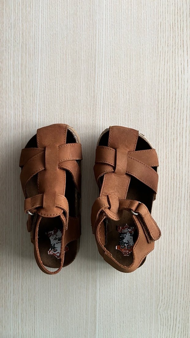 Deri Kahverengi Tokalı Erkek Çocuk Sandalet - Görsel 2