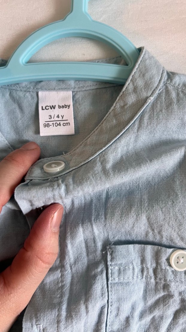 Gri Denim Kısa Kollu Bebek Erkek Takım - Görsel 3