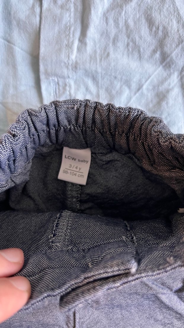 Gri Denim Kısa Kollu Bebek Erkek Takım - Görsel 4