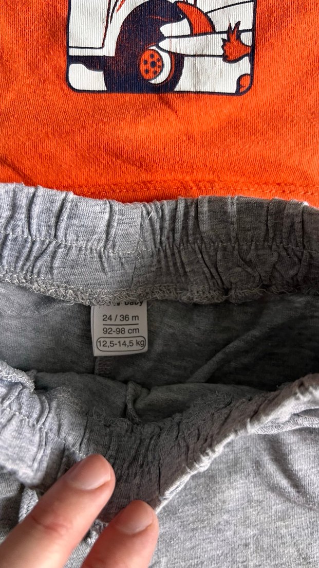 Gri Şortlu Turuncu Baskılı Bebek Takımı - Görsel 4