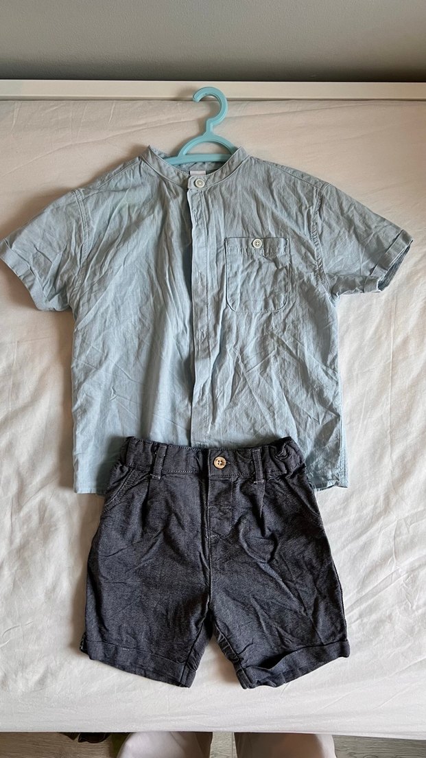 Gri Kısa Kollu Fermuarlı Bebek Tulumu - Görsel 5