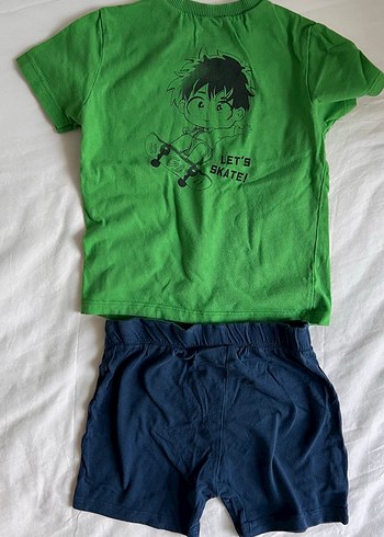 Yeşil Baskılı Erkek Bebek Kısa Kollu Takım - Görsel 6