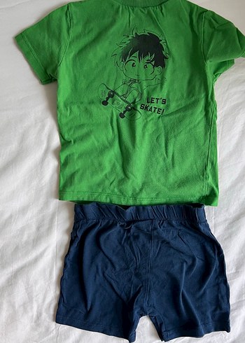 Yeşil Baskılı Erkek Bebek Kısa Kollu Takım - Görsel 5