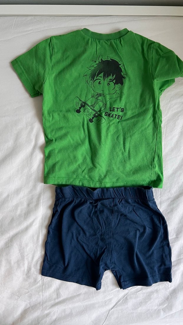 Yeşil Baskılı Erkek Bebek Kısa Kollu Takım - Görsel 5