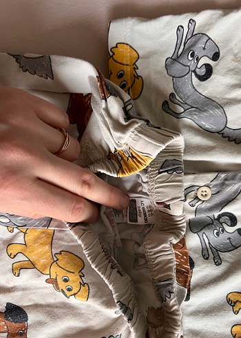 Kahverengi  Köpek baskılı pijama takımı - Görsel 4