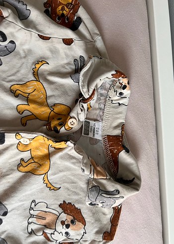 Kahverengi  Köpek baskılı pijama takımı - Görsel 3