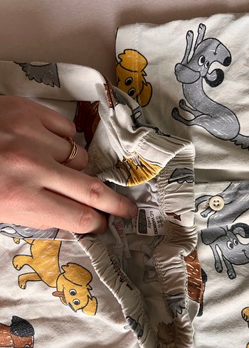 Kahverengi  Köpek baskılı pijama takımı - Görsel 5