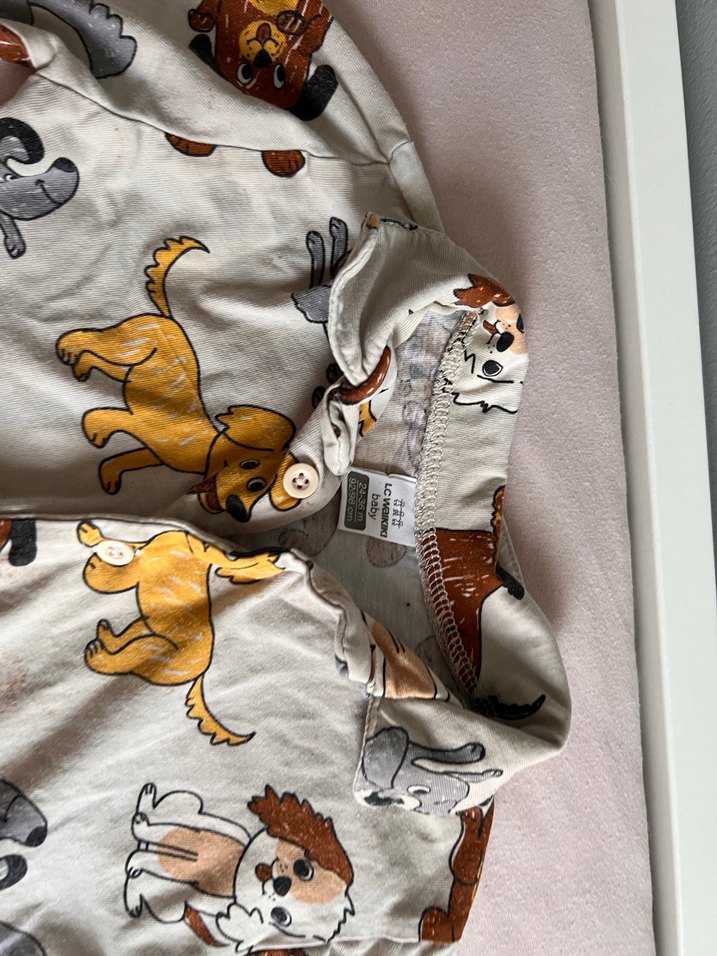 Kahverengi  Köpek baskılı pijama takımı - Görsel 3