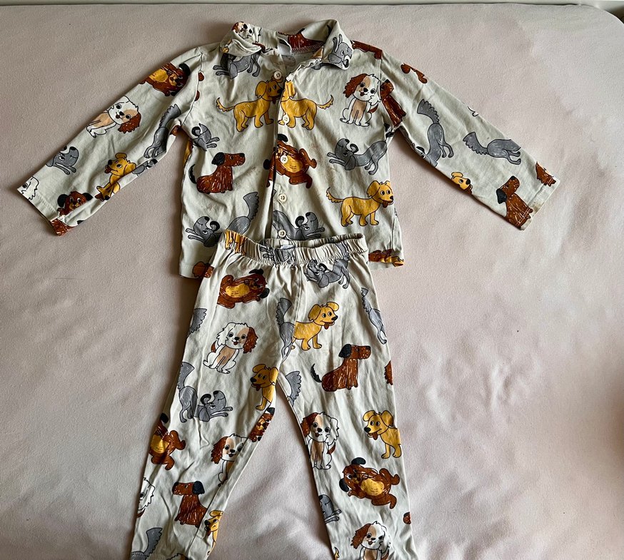 Kahverengi  Köpek baskılı pijama takımı - Görsel 2