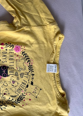 Uzun Kollu Sarı Baskılı Bebek Kız Takımı - Görsel 2