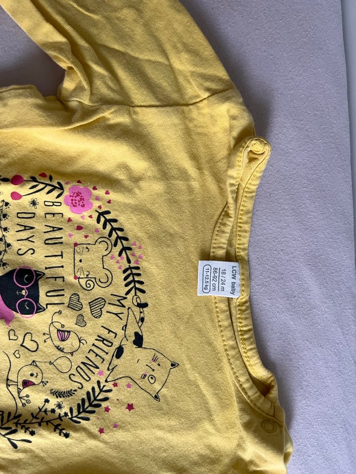 Uzun Kollu Sarı Baskılı Bebek Kız Takımı - Görsel 2