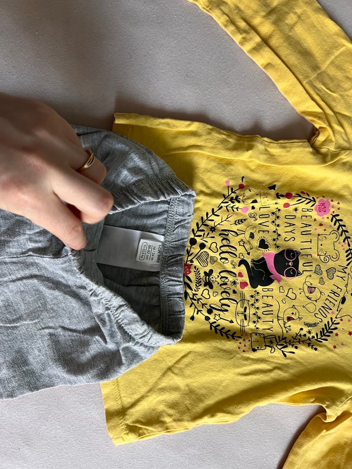 Uzun Kollu Sarı Baskılı Bebek Kız Takımı - Görsel 4