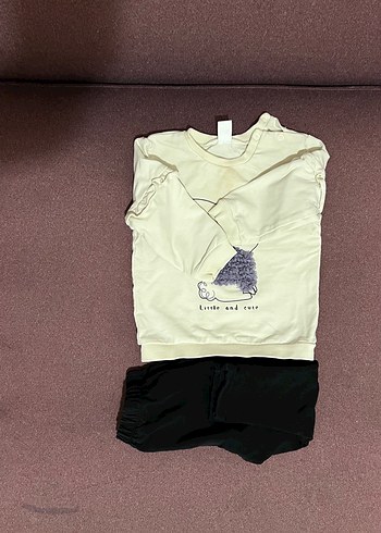 LC Waikiki Beyaz Baskılı Bebek Kız Takımı