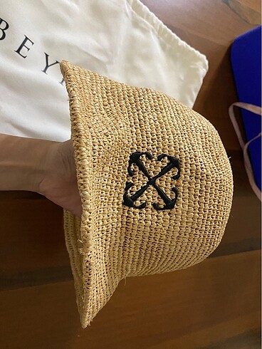  Beden Off-White Hasır Şapka
