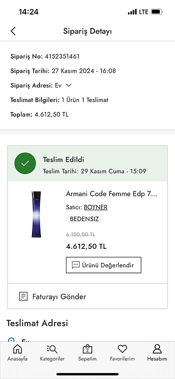 Armani code femme edp 75 ml parfüm