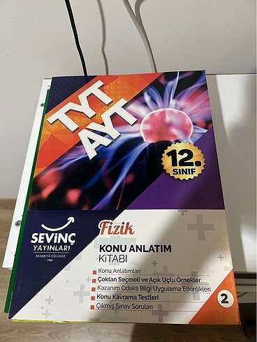 Tyt ayt 12. Sınıf fizik konu anlatımı kitabı sevinç yayınları 2
