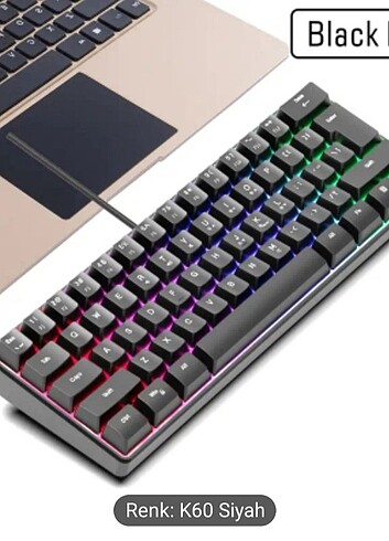 HYSJ MARKA RGB KABLOLU OYUNCU Klavyesi SIFIR Laptoplar için idea