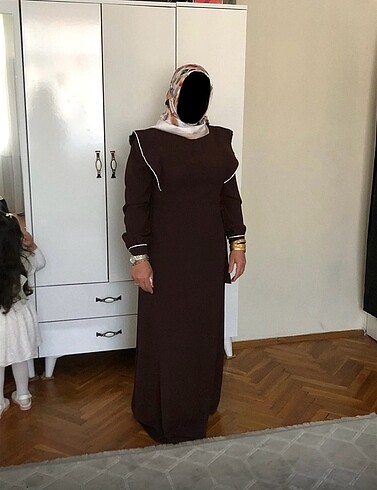 46 Beden Kahverengi Elbise