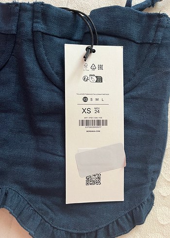 xs Beden lacivert Renk Straplez Lacivert Mini Denim Büstiyer BERSHKA