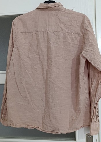 Bej Keten kadın Gömlek Uzun Kollu - Görsel 4