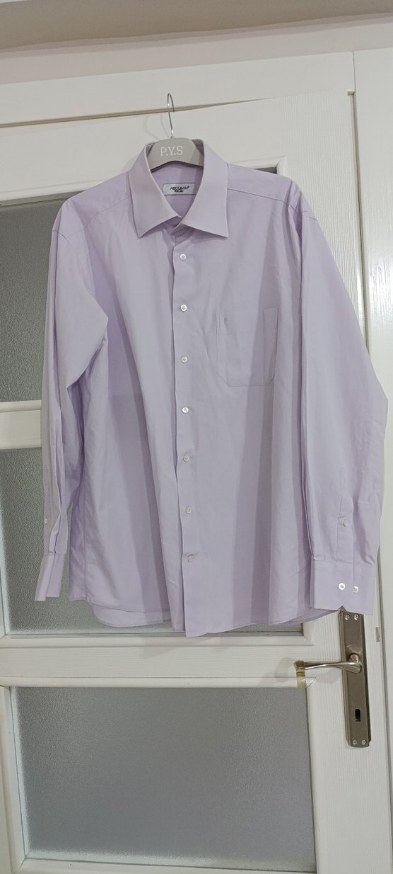 Mor Düğmeli Erkek Gömlek - Görsel 2