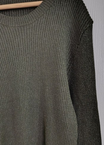 Gri Kadın Triko Bisiklet Yaka Kazak - Görsel 3