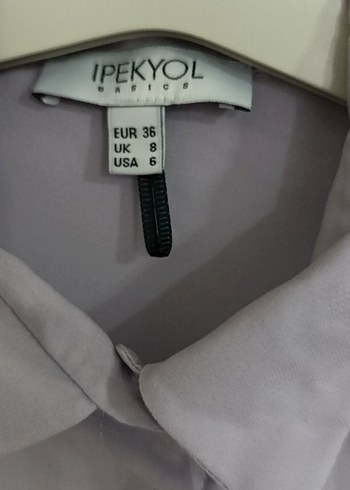 Düğmeli Gri Kadın Gömlek - Görsel 4