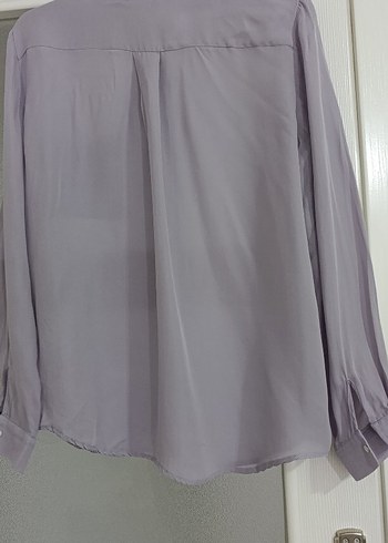 Düğmeli Gri Kadın Gömlek - Görsel 5