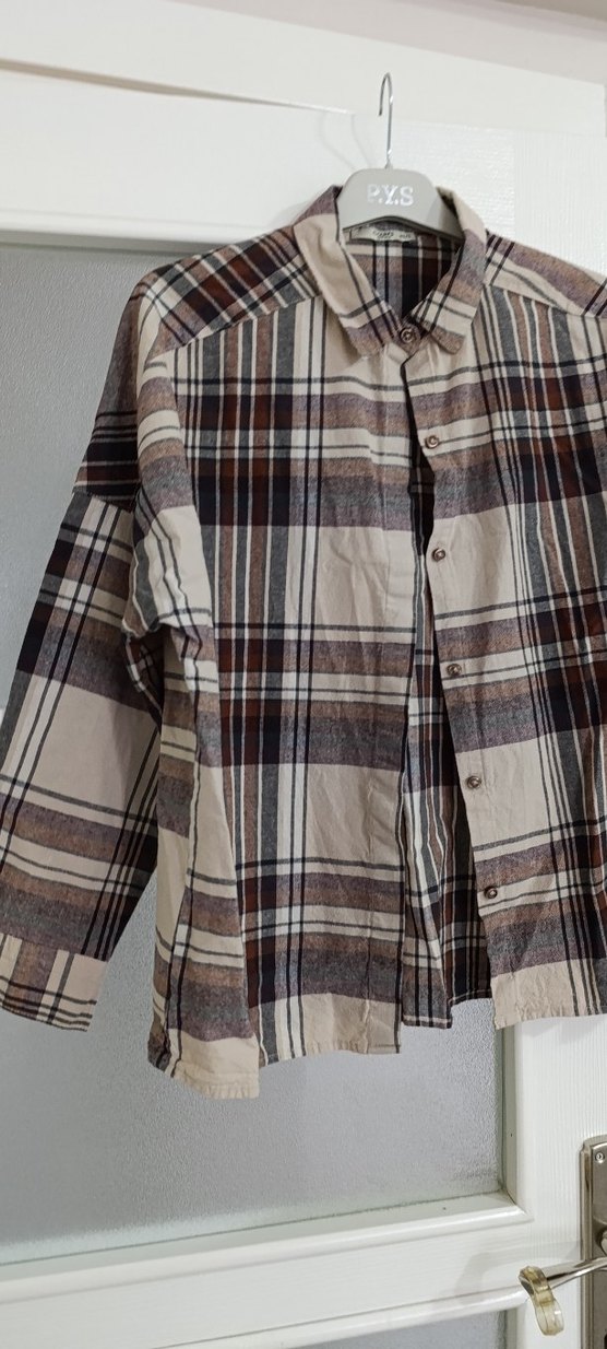 Kadın Kahverengi Düğmeli Gömlek - Görsel 2