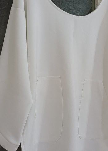 Kadın Beyaz Uzun Kollu pamuklu Bluz - Görsel 2