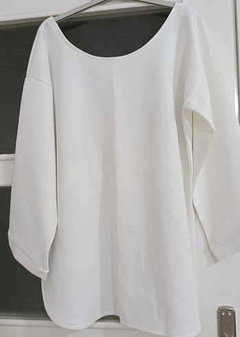 Kadın Beyaz Uzun Kollu pamuklu Bluz - Görsel 4