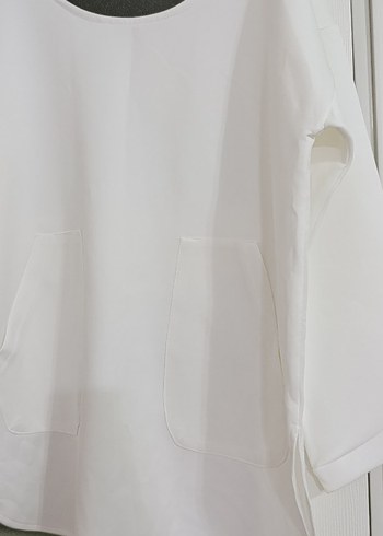 Kadın Beyaz Uzun Kollu pamuklu Bluz - Görsel 3