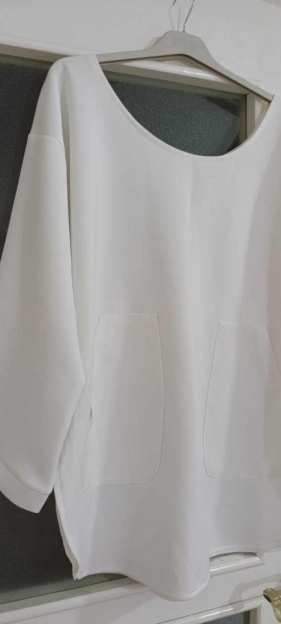 Kadın Beyaz Uzun Kollu pamuklu Bluz - Görsel 2