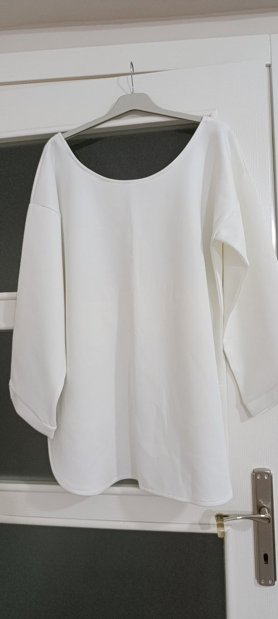 Kadın Beyaz Uzun Kollu pamuklu Bluz - Görsel 4