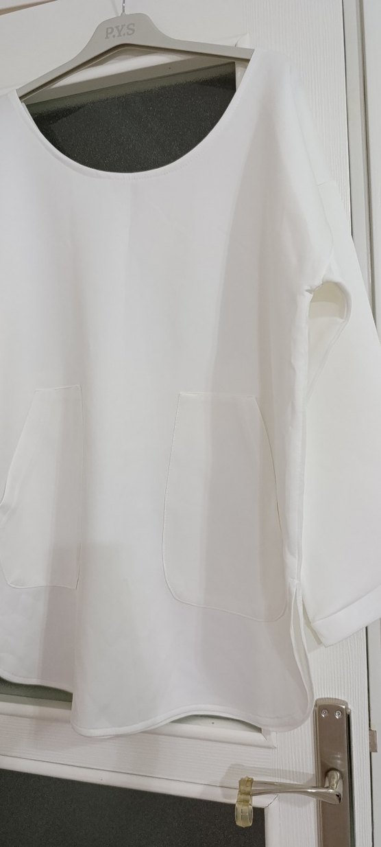 Kadın Beyaz Uzun Kollu pamuklu Bluz - Görsel 3