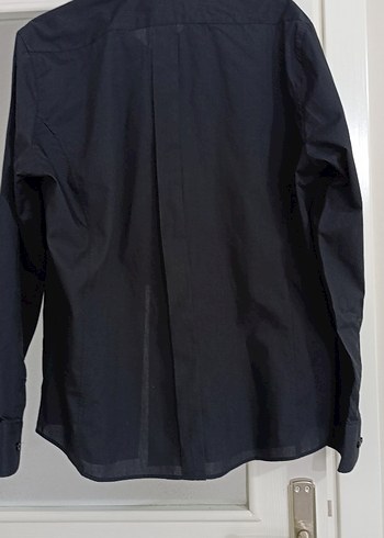 Düğmeli Siyah Keten Erkek Gömlek - Görsel 4