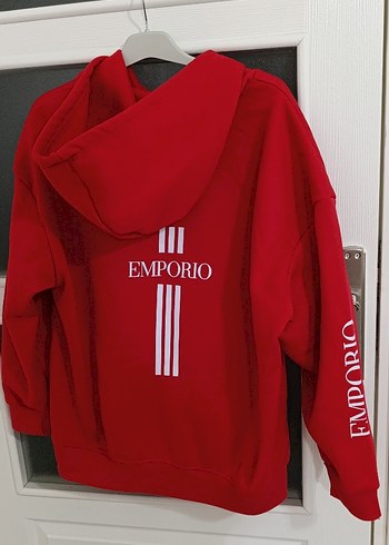 Kırmızı Fermuarlı Kadın Sweatshirt - Görsel 2