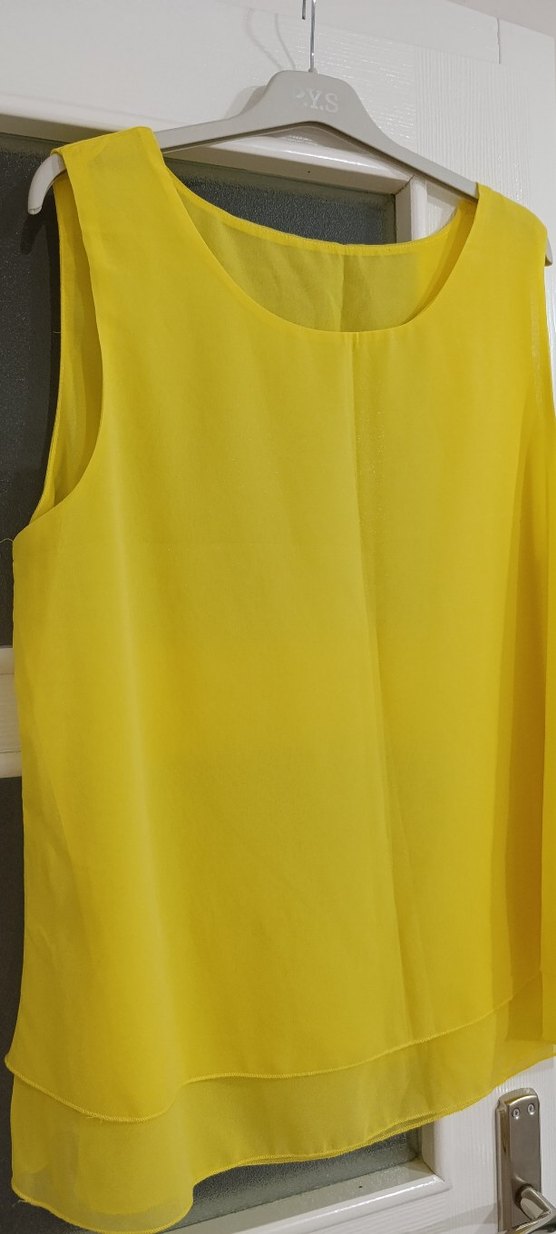 Sarı Kolsuz Salaş Bluz - Görsel 2
