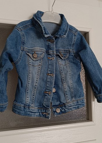Kız Çocuk Mavi Düğmeli Denim Ceket